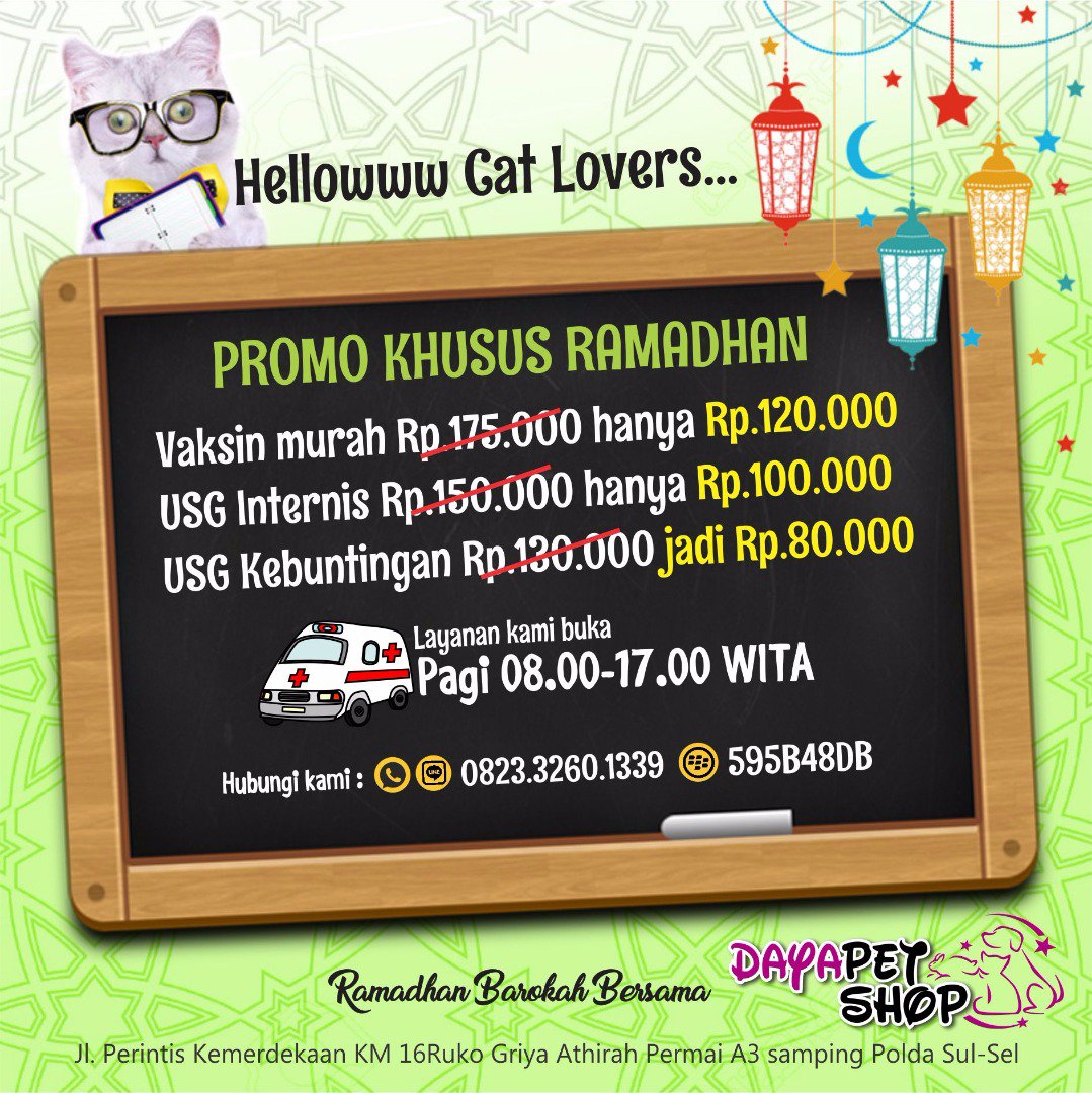 dayapetshop's tweet photo. Ramadhan Barokah bersama @dayapetshop  cc @makassarpet @SupirPete2 https://t.co/rc7ZfFLyL9