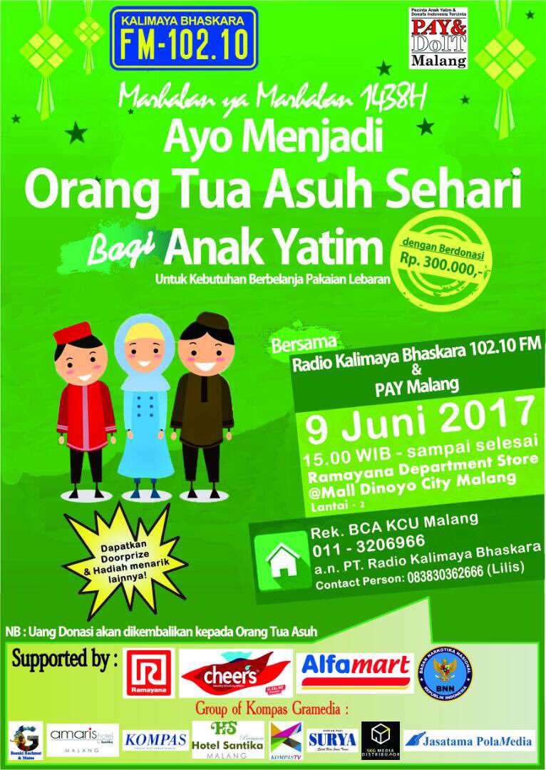 AYO JADI ORANG TUA ASUH SEHARI BERSAMA KALIMAYA BHASKARA DAN BERBAGI KEBAHAGIAAN BERSAMA ANAK ASUH DENGAN MENJADI ORANG TUA ASUH :D