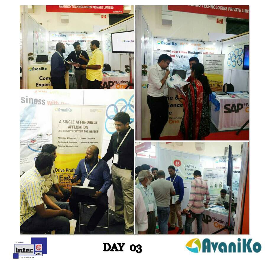 anil_marali's tweet photo. @Avaniko_tech @SAPIndia @SAPBusinessOne @SAPSmallBiz @NitinParanjape @Erwan_philippe @miteshrgandhi @Sku890 @MFahadHafeez @Nikita_g026 @satishkumarm @SAPMidsize Day3!! @Avaniko_tech team making their presence felt at INTEC 2017 with #GST ready #SAPBusinessOne #ERP #Intec2017 #Codissia @SathishDevann https://t.co/ENSB585RmV