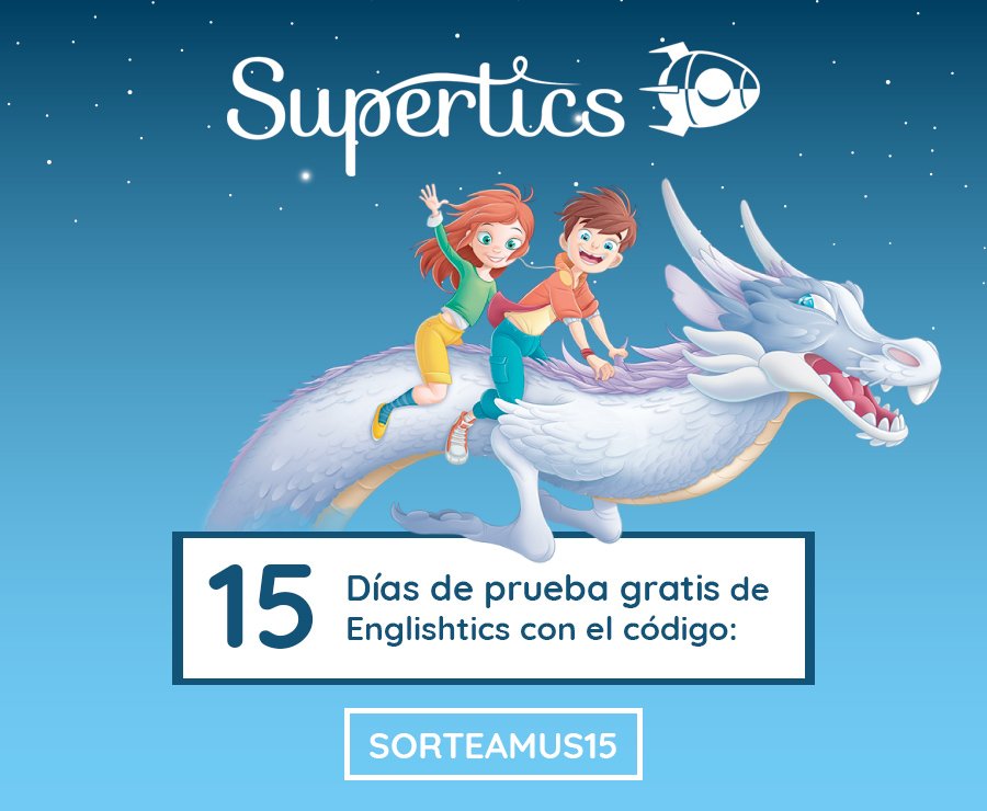 sorteamus's tweet photo. Este verano prueba gratis #Englishtics de @supertics con el código: SORTEAMUS15 👉 https://t.co/bbxYPETr8V 🎉#FelizSabado #descuento https://t.co/MYx0uaF7aM