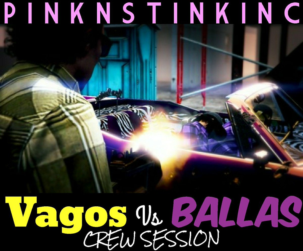 PinkNStinkINC's tweet photo. Sunday 7am AEST PKDY Vagos vs Ballas crew session

Poster by @_booskaa_

#GTAOnline #GTA #GTAV #GTA5 #PS4 #RockstarGames #GTAMeet https://t.co/foMfybHEs8