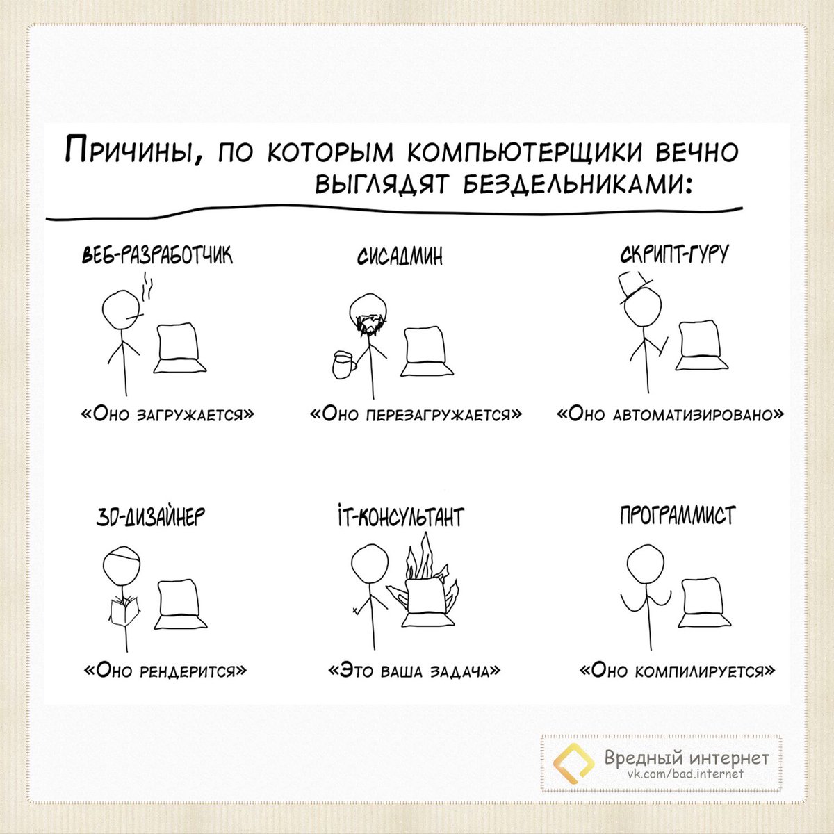 vred_internet's tweet photo. #интернет #вредныйинтернет #подключитьинтернет #domconnect #программист #айтишник #дизайнер https://t.co/iS6998Oi1I