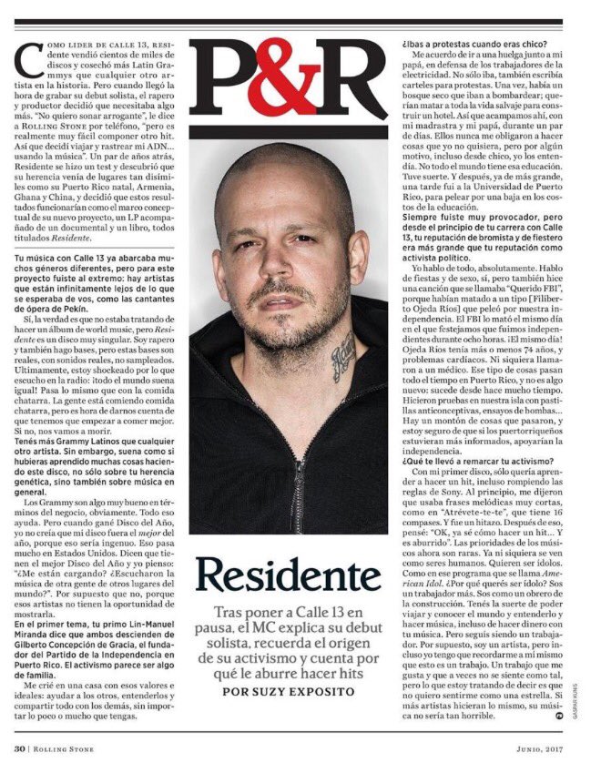 VictoriaZapata's tweet photo. .@Residente en @RollingStoneAr El 15 de septiembre llega a la #Argentina con su gira al #EstadioLunaPark 👏🏼 https://t.co/j1RCIwG08v https://t.co/3lvh4o39HV