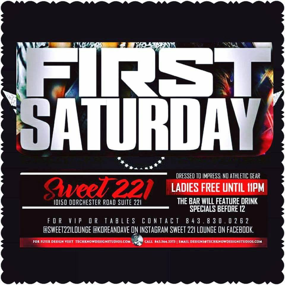 Sweet221Lounge's tweet photo. Tonight #Pullup #1stSaturdays At #Sweet221 DJ Tantrum will be spinning. Everyone will be admitted FREE until 11pm. #JustPullup 843.830.0262 https://t.co/IH6Ryq0FgE