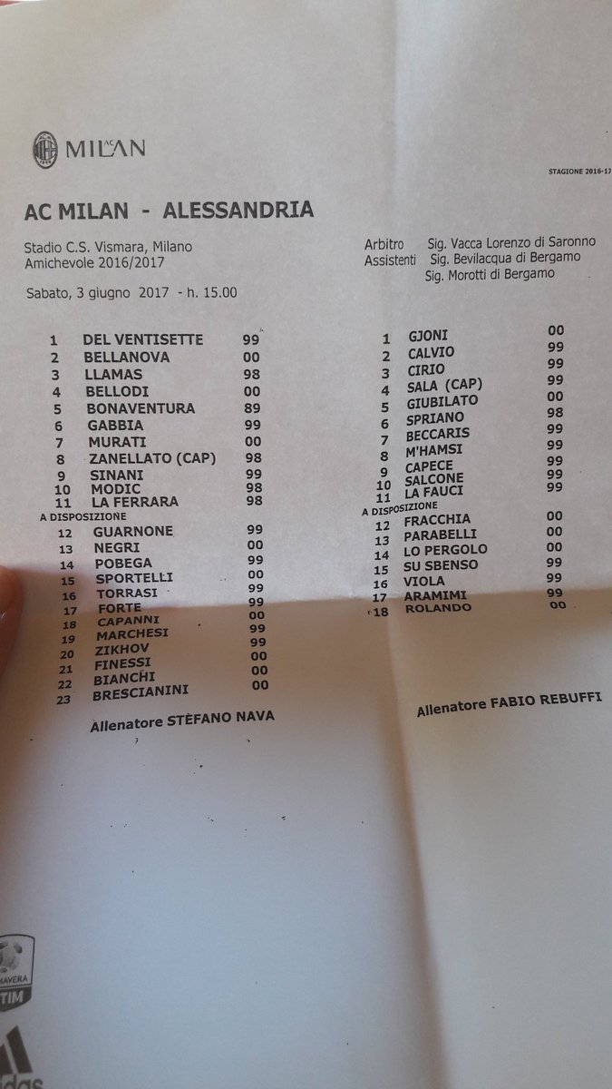 sharingscouting's tweet photo. Milan Vs Alessandria friendly match #bonaventura https://t.co/ACrzddcK8d