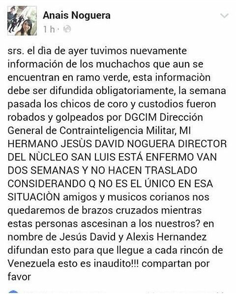 VanessaFlores_1's tweet photo. Pendientes estos chamos Falconianos INOCENTES (presos de la gobernadora de Falcón) están viviendo este infierno #RamoVerde #NoLosOlvidemos https://t.co/RZBGzyJ9SQ