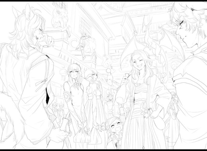 WIP of a special collab between myself and golden for Final Fantasy Stormblood breathshard 