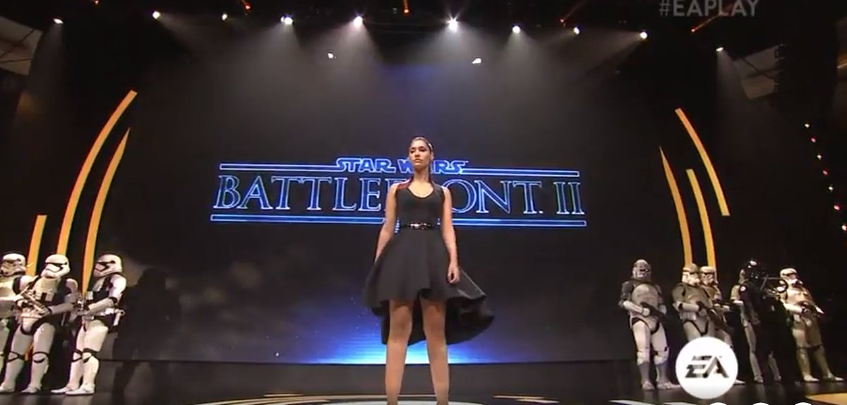 MarianoOjeda_'s tweet photo. Iden Versio en la #EAPLAY presentando el #Batllefront2. La historia se centra entre episodios 6 y 7 de #StarWars. https://t.co/S1LbeGVNGG
