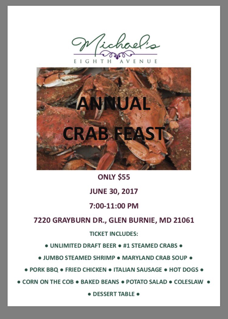 OnederfulScents's tweet photo. 🚨🎉🚨#Crabfest #CHFcheer #2Dates #June30 #August25 #AllYouCanEat #1SteamCrabs #PurchaseYourTicketToday #SupportCHFcheer $55 per ticket 🚨🎉🚨 https://t.co/Rce0m8PLhl
