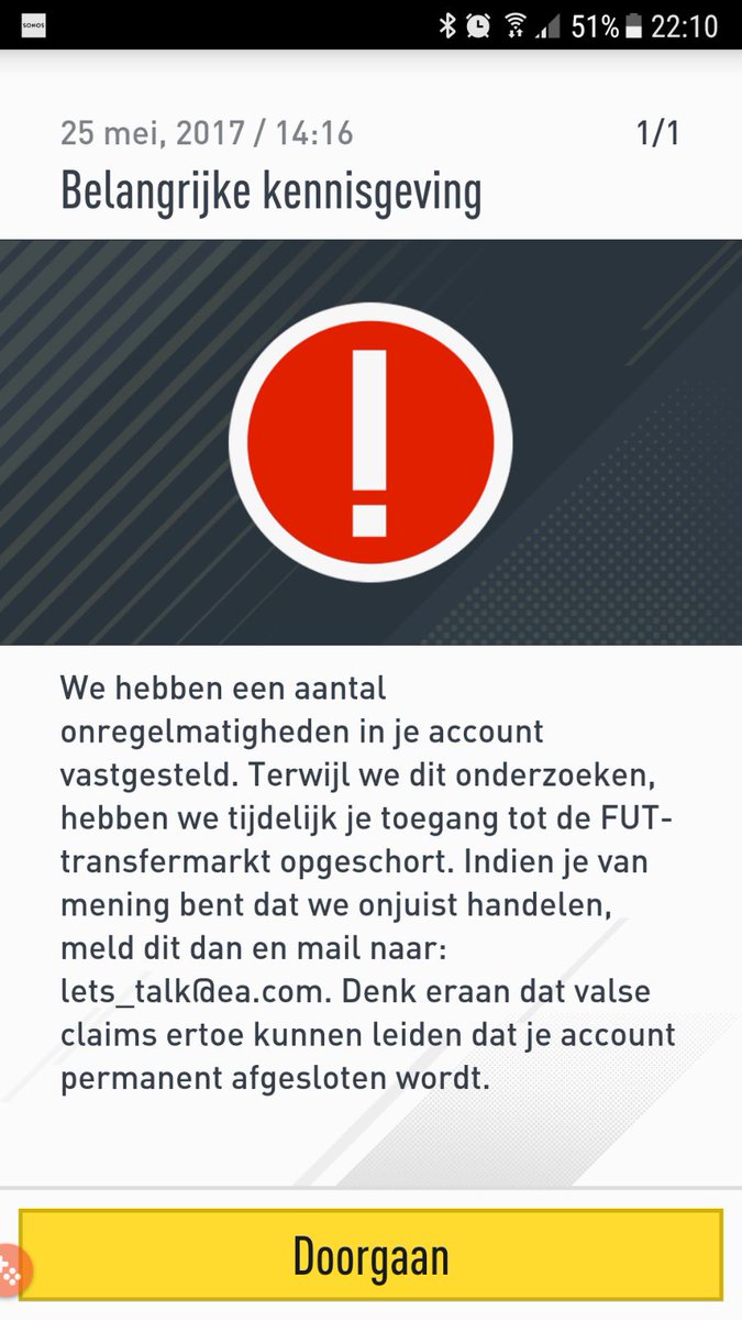 FRLeon1908's tweet photo. @EASPORTSFIFA i just received below message in the app. Strange while i played one hour ago on Xbox and everything was fine. Please explain. https://t.co/yMgWR4a7Yl