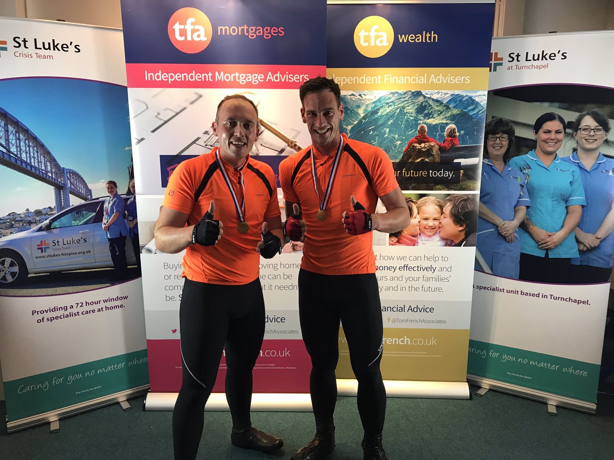 First cyclist back for the 50km  <a href="/MoonlitCycle/">TFA Moonlit Cycle</a> by @TomFrenchAssocs in aid of <a href="/StLukesPlymouth/">St Luke's Hospice Plymouth</a> Ian Oxenham followed by Chris &amp; Mike Head