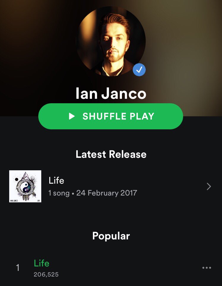 ianjancomusic's tweet photo. Holy shit. 200,000 plays on my debut single. Can't thank you all enough for your support 💜 https://t.co/3Ua1Lu8iid