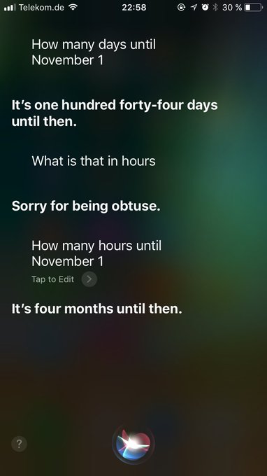 And as it turns out, #Siri still sucks. #onlyapple https://t.co/8eNay73ZMk<a href="/tag/siri"class="tags">#Siri</a><a href="/tag/onlyapple"class="tags">#onlyapple</a>