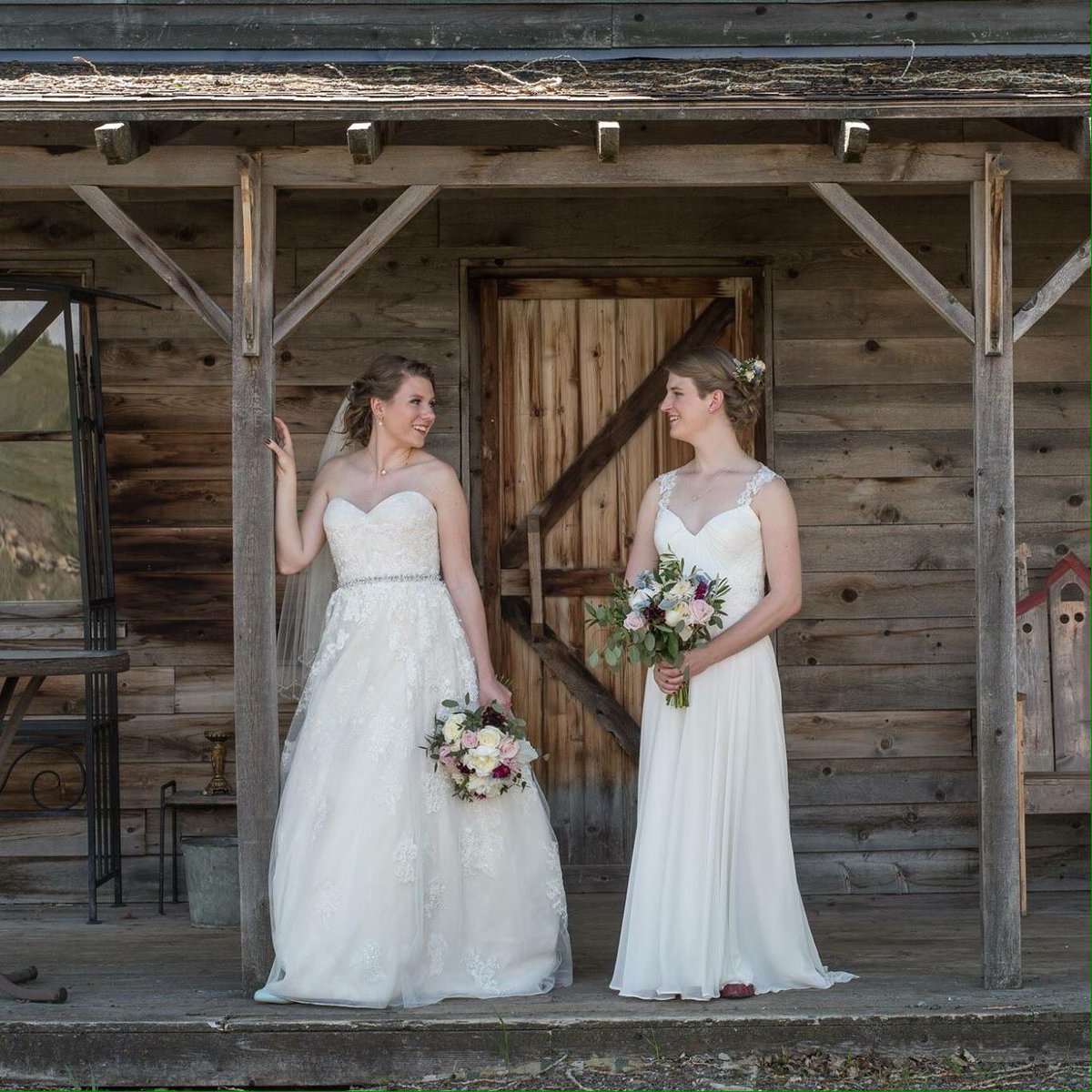 Just got our wedding sneak peak photos 😍 #prairiequeer  #queerwedding