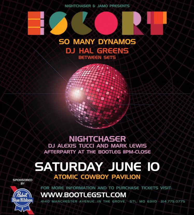 DYNABROS's tweet photo. TONIGHT! So excited to see @WeAreEscort at @AtomicCowboySTL. We're on at @ 8pm. Come early! https://t.co/CX778Ix5Dy