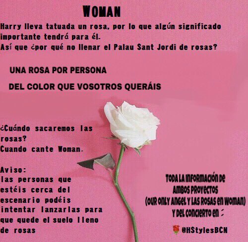 BcnHarryStyles's tweet photo. PROYECTO PARA EL CONCIERTO DE HARRY STYLES EN BARCELONA 🌹🌹🌹

Ojalá os guste a todos!! 

(Y no olvidéis dar RT para difundir🌹) GRACIASSSS!!!! https://t.co/Jbbc1AiaOF