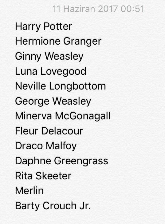 OD: Karakter (draco disinda o karaktersiz) listemiz... Katilmak isteyenleri bekleriz 😊