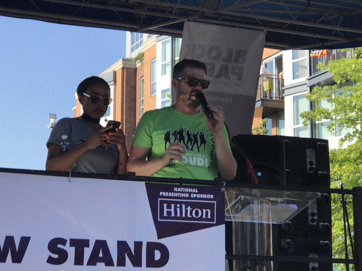 AlexMorash's tweet photo. The @CapitalPrideDC parade is a disaster they just told everyone to go to crew club because of #NoJusticeNoPride blockade. #pridefail https://t.co/lF1CQxDIBt