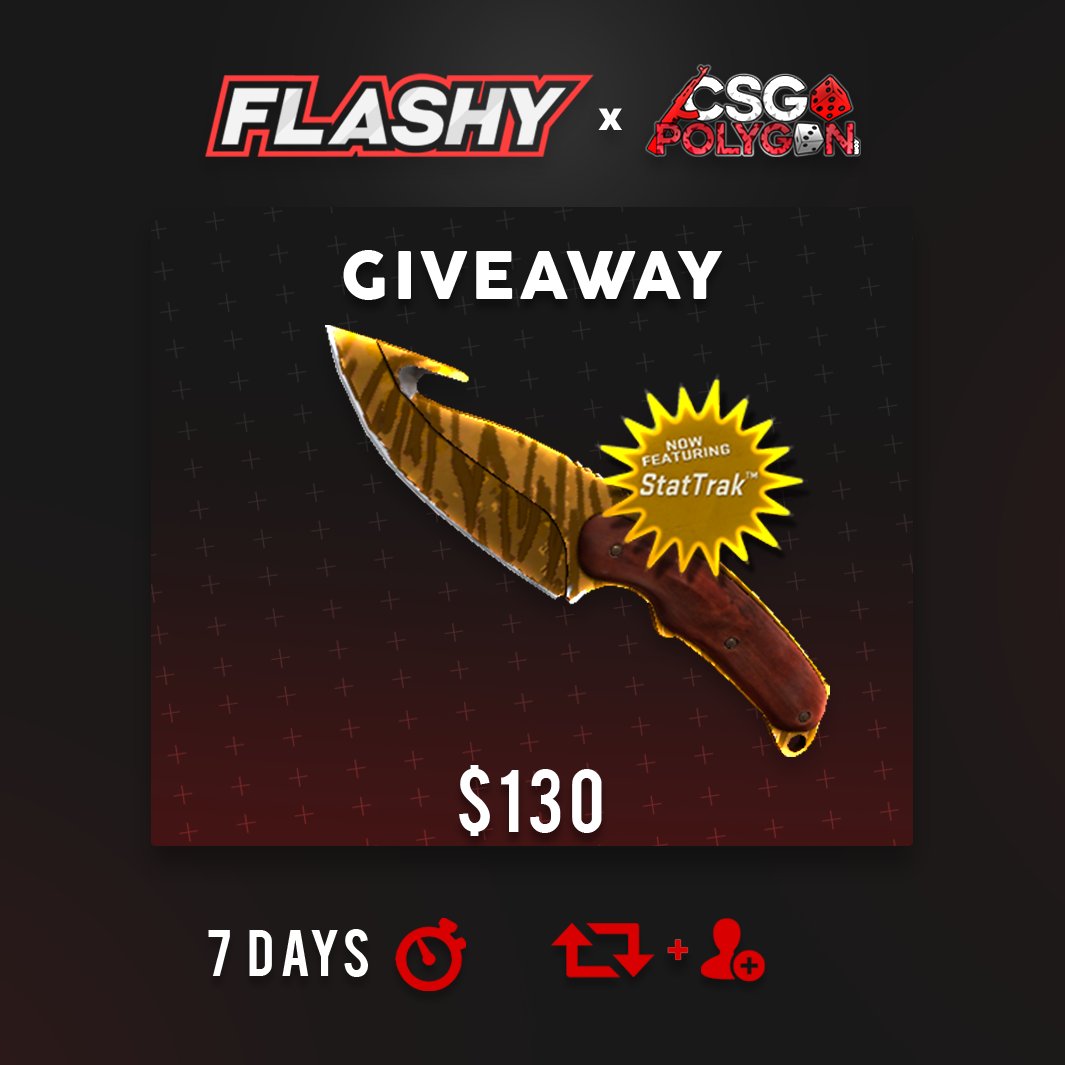 flashyflashycom's tweet photo. 🔷$130 KNIFE GIVEAWAY! 🔷
7 Days

To win:
✔️ Retweet
✔️ Follow us &amp; @CSGOPolygon 
✔️ Visit https://t.co/4j1KAkHsZ4
✔️ Tag A Friend https://t.co/twmLkVohBz