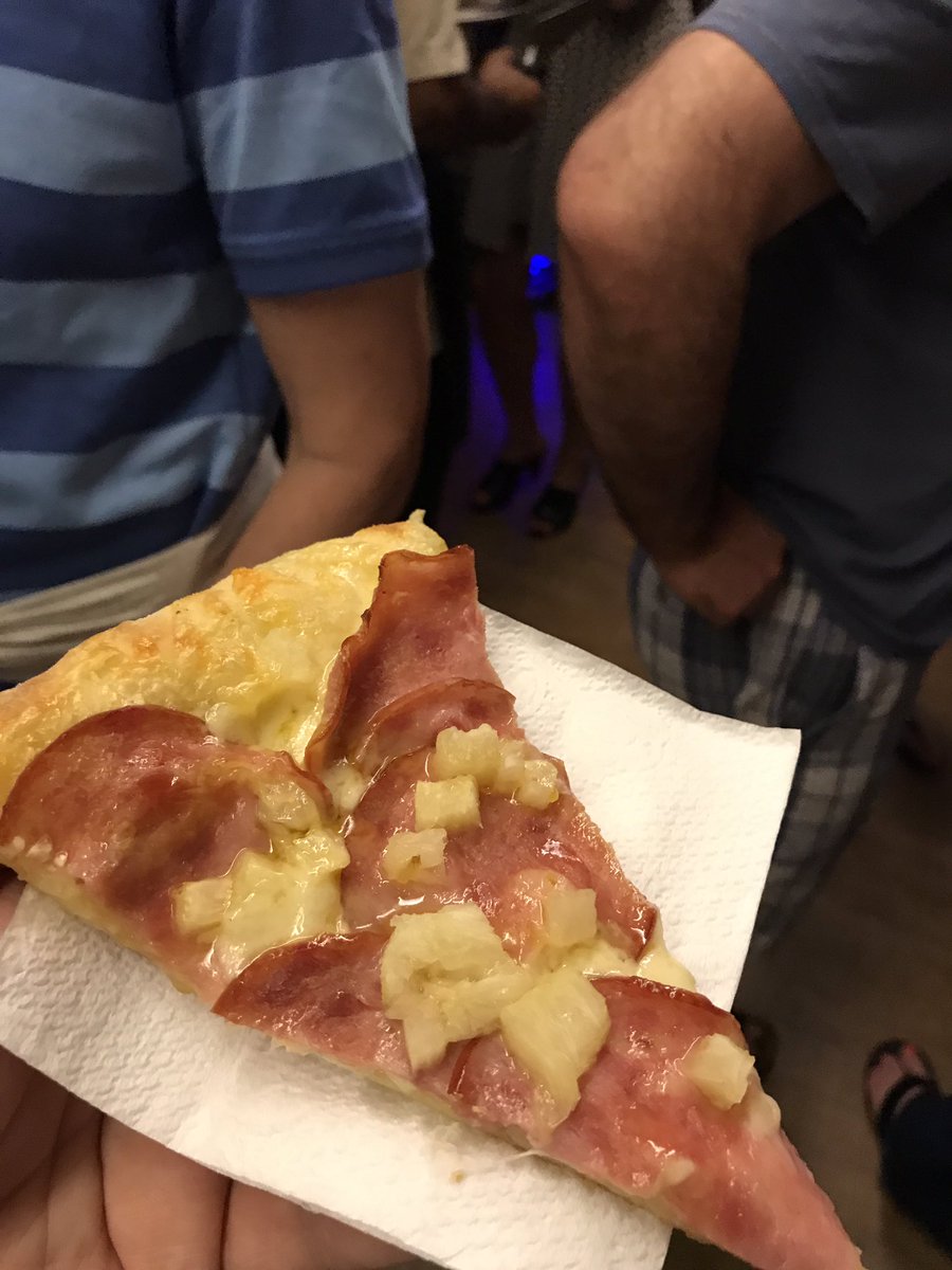 rutaj_can's tweet photo. Remembering Sam #panopoulos, creator of #hawaiian pizza. Look at this slice in Brasilia! A great invention from @canada! https://t.co/8GyTDpt6WH