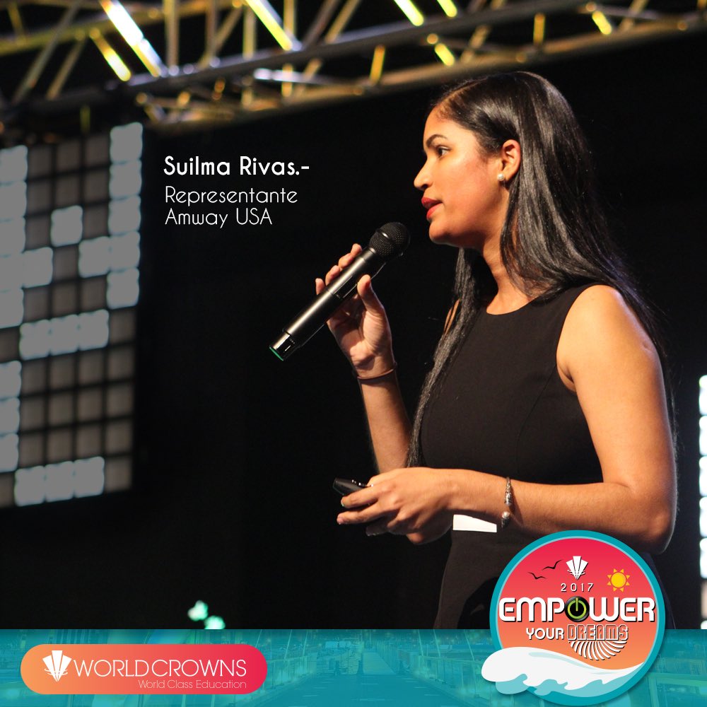WorldCrowns's tweet photo. Representante de Amway, Suilma Rivas, haciendo una introducción de las nuevas linea de cuidado de la piel: Essentials y G&amp;H. https://t.co/6xW221pzlB
