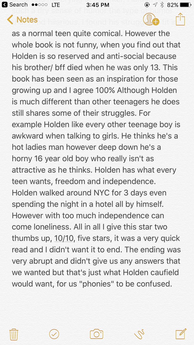 ZapKhoenig's tweet photo. My official review of #catcherintherye #zapfv https://t.co/RRjaRYPUe7
