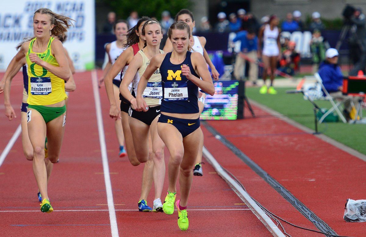 Michigan Track & Field / Cross Country (@umichtrack) on Twitter photo NATIONAL CHAMPION! <a href="/JaimiePhelan/">Jaimie Phelan</a> goes from last to first on the final lap to win the #NCAATF 1500m title! 4:13.78! NATIONAL CHAMPION! <a href="/JaimiePhelan/">Jaimie Phelan</a> goes from last to first on the final lap to win the #NCAATF 1500m title! 4:13.78!
