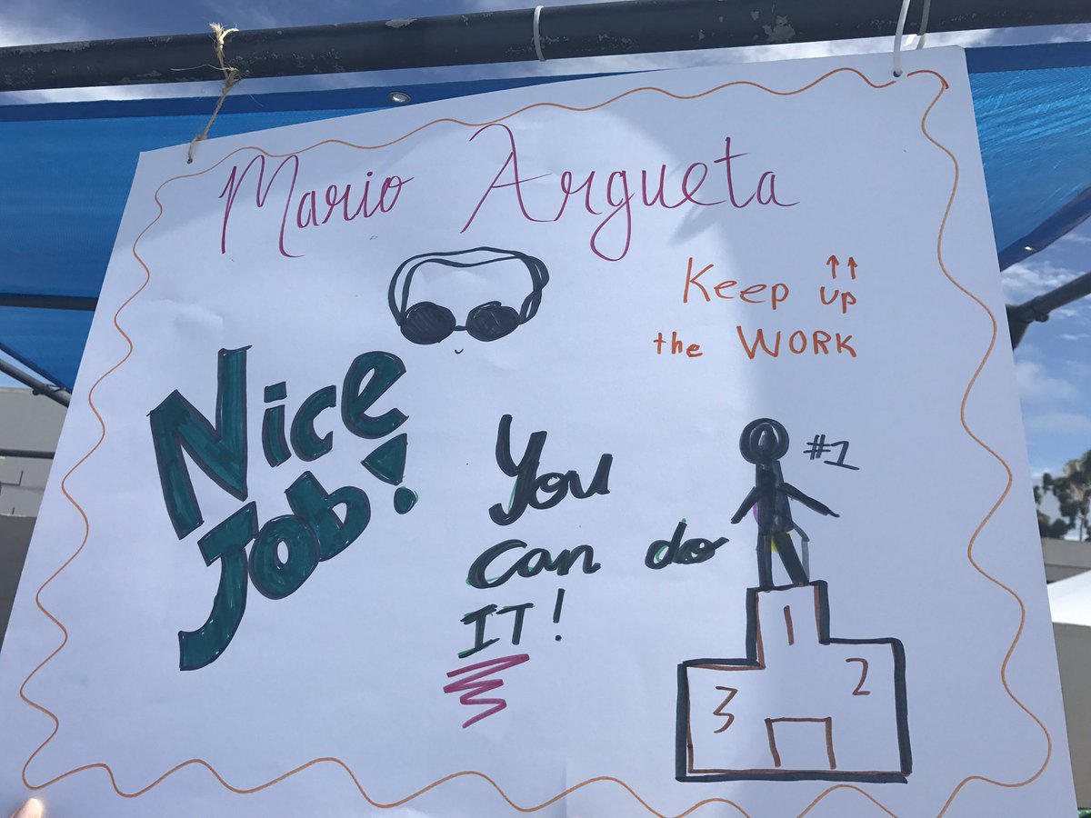 SOSoCal's tweet photo. A few of our favorite signs cheering on our 🏊🏽 athletes #FollowYourHeart #NoPainNoGain #SwimToWin #SOSCSwimming https://t.co/SvGm0bs7vA