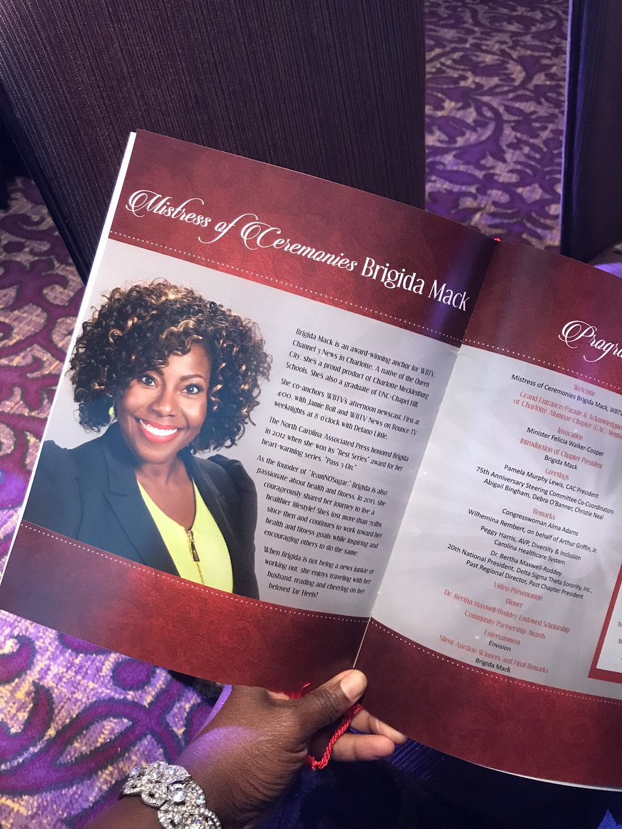 BrigidaMack's tweet photo. Back from #IslandLife &amp; excited to emcee tonight's 75th anniversary gala for @DeltaNational's #CLT Alumnae Chapter! #emceeflow @WBTV_News https://t.co/r7gjFWIMgp