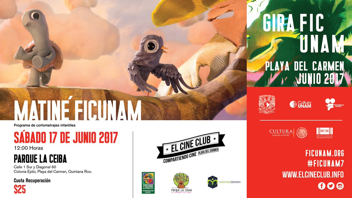 Este año la #GiraFICUNAM nos trae una #matiné para los pequeños cinéfilos / Sábado 17 de junio al medio día en <a href="/parquelaceiba/">Parque La Ceiba</a>