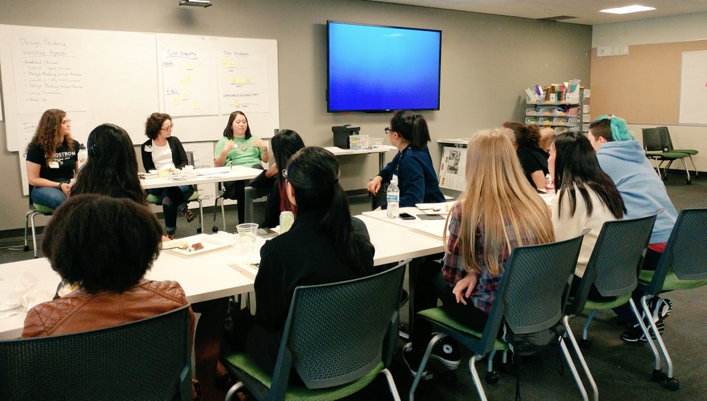 terra_byte's tweet image. Lunchtime discussion on #impostersyndrome and kicking negative #selftalk to the curb. We CAN do everything we think. #nerdstrom #womenintech