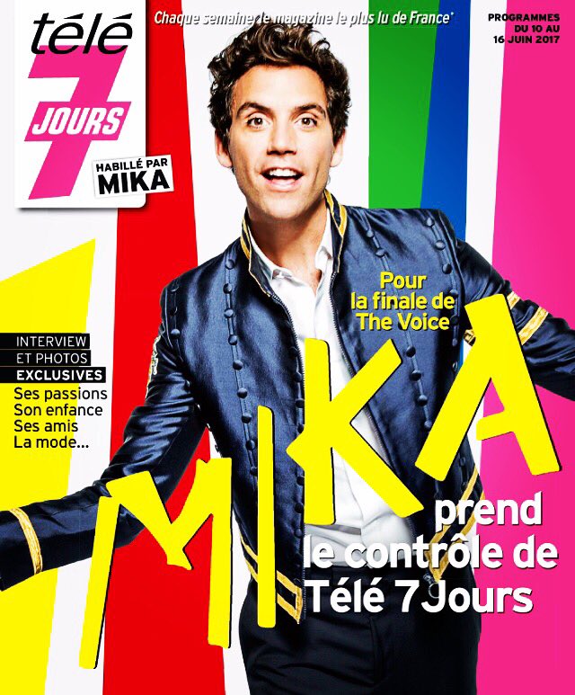 ThierryMoreauTM's tweet image. Magique @mikasounds en couv du prochain Tele7Jours...

@TheVoice_TF1 @TF1 @Tele7 @nikosaliagas #TheVoice