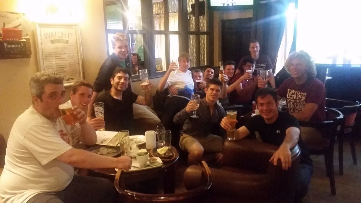 Raising a glass from Tour 1 to congratulate Flump Legends Flembo and Ange on their wedding day!