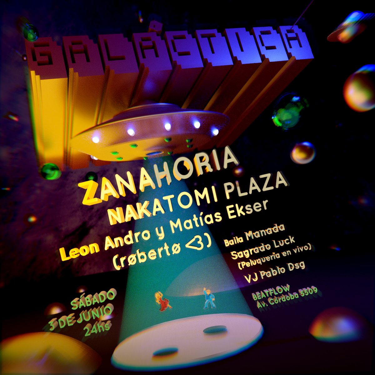 HOY Galáctica! Desde las 24hs en <a href="/beatflowbsas/">Beatflow</a> (Av. Córdoba 5509)
#extraterrestres #rock #electronica