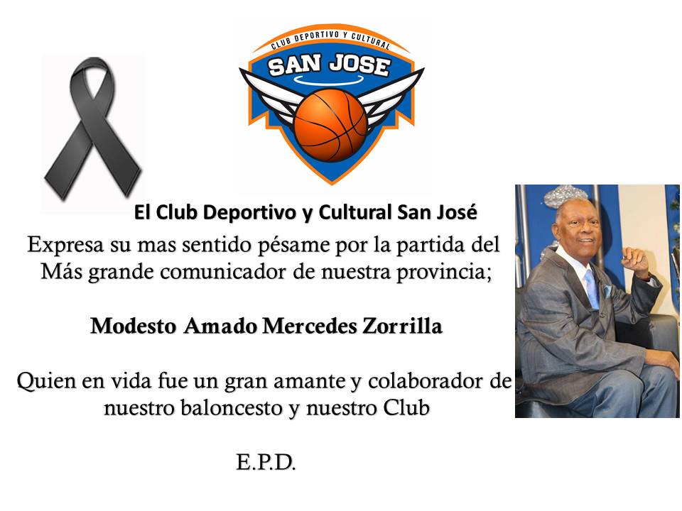 SanJoseBC's tweet photo. Expresamos nuestro pesar por la ida del gran comunicador #ModestoAmadoMercedes, se ha ido un gran hombre del basket y de nuestra sociedad https://t.co/K41JdPeNM6