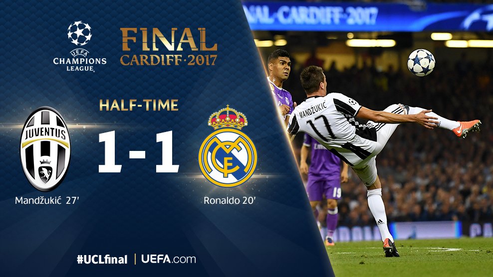 ChampionsLeague's tweet image. A breathtaking 45 minutes of #UCLfinal football and one of the all-time great goals. 

LIVE ⚽️➡️ bit.ly/UCLfinal17