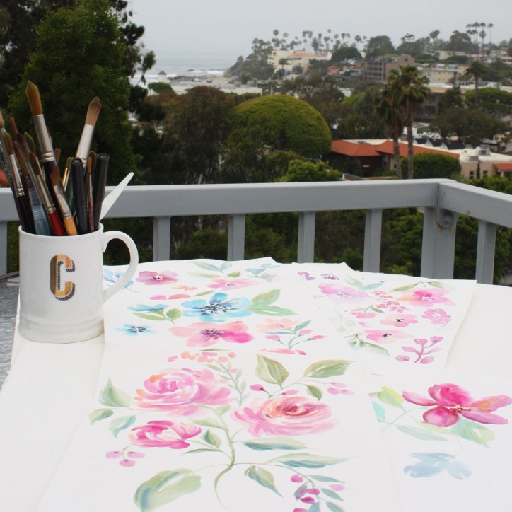 CorinneHaig's tweet photo. #painting #watercolor #flowers while I enjoy this #oceanview from my balcony #lagunabeach #artstudio #beachstudio #lagunabeachartist #artist https://t.co/icYaUOCoqE