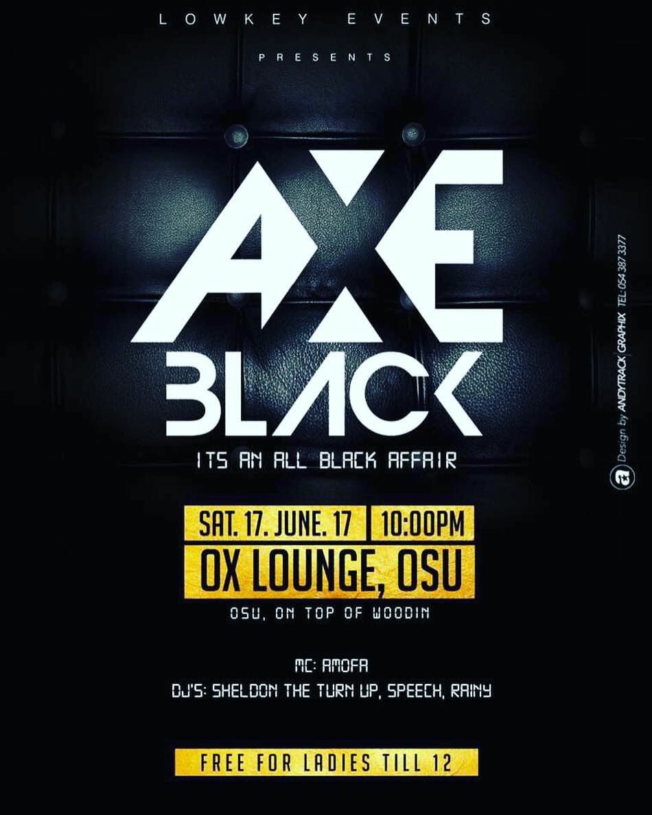 BaafiJay's tweet photo. AxE Black Party🔥🔥🔥.17/06/17. OX lounge osu⛳️
@axeblack_party @lowkey_events #accraparty #littyLit https://t.co/h0QCLRi79T