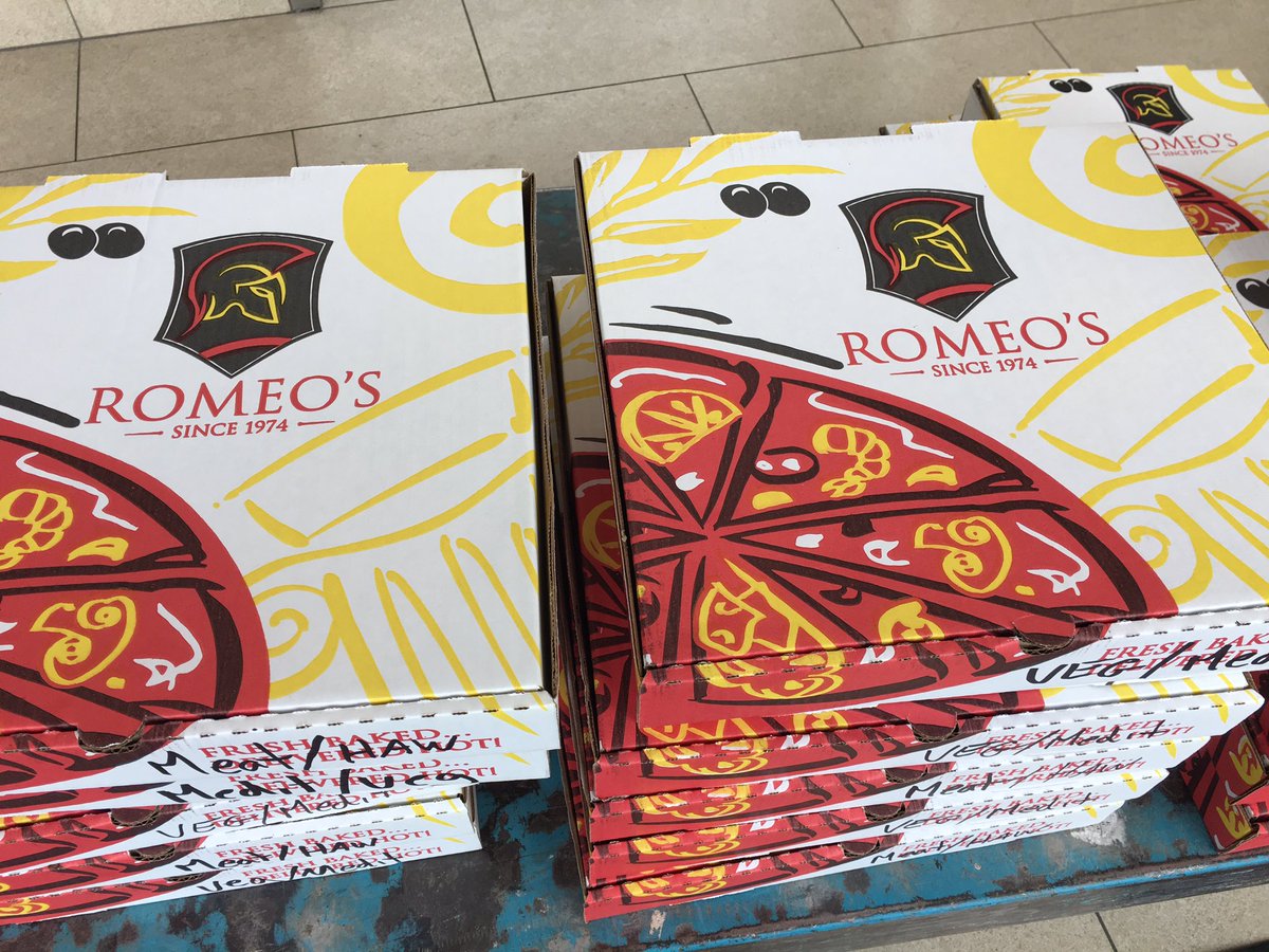 What's the best way to feed a bunch of hungry canstructors? A large supply of the best pizza in town. Thanks <a href="/RomeosVictoria/">Romeo's</a> for lunch! #yyj