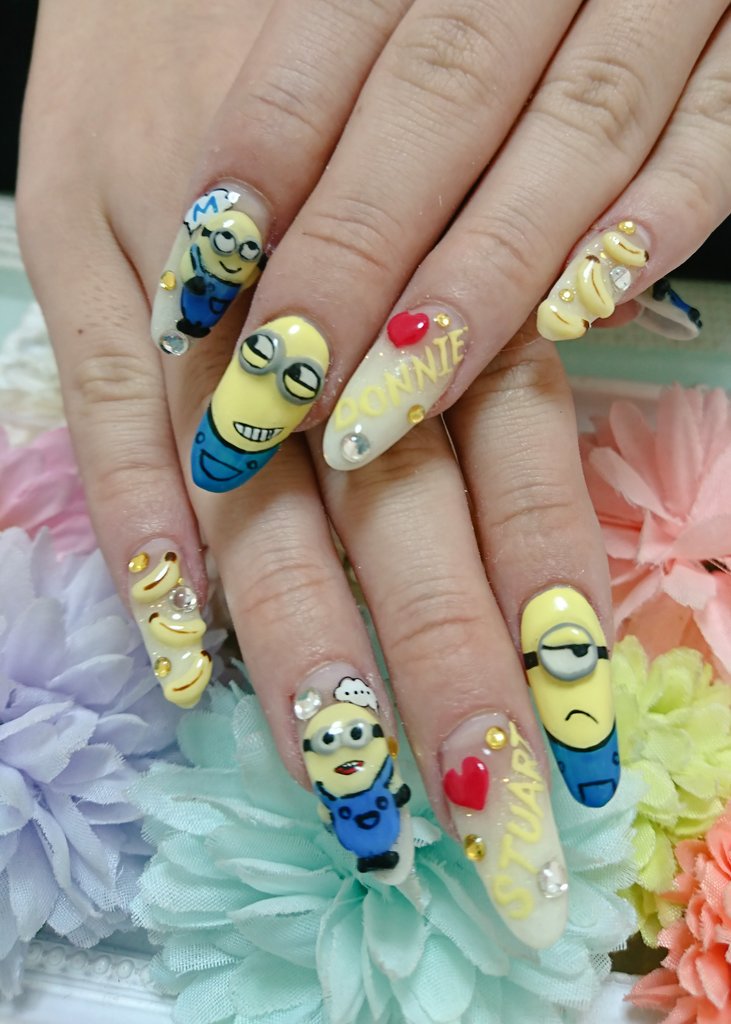 いろはねいる Ar Twitter ジェルネイル スカルプ ネイル Nail 新宿ネイルサロン いろはねいる ミニオン ミニオンネイル キャラクターネイル 3dネイル