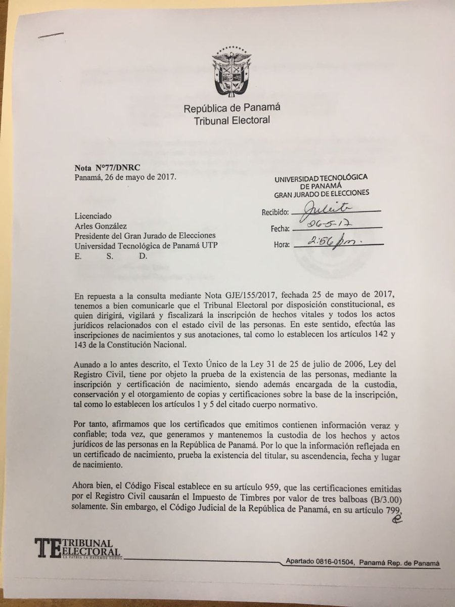 rickybrunel's tweet photo. Corrupción llegó a @utppanama Prueba de que no debieron impugnar a los candidatos por falta de timbres en sus certificados @AlvaroAlvaradoC https://t.co/eGw1JZ54WI