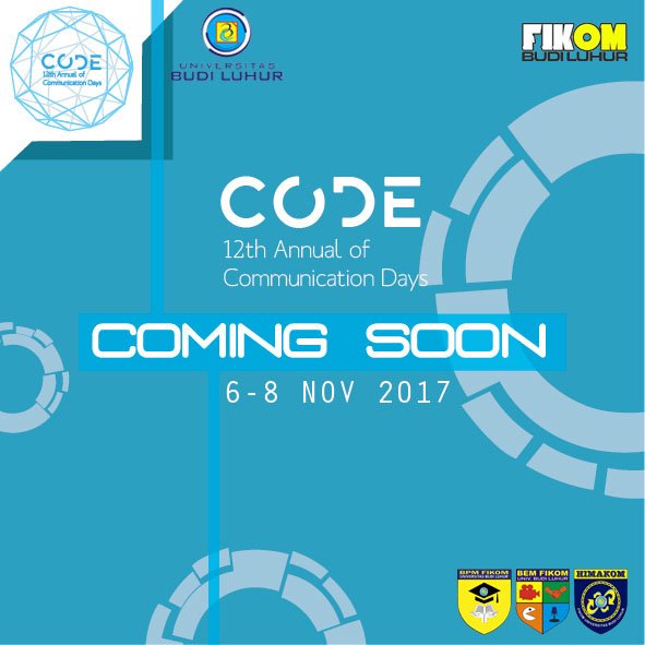 #COMINGSOON CODE - 12th Annual of Communication Days — More Info : IG <a href="/bemfikomubl/">BEM FIKOM UBL</a> LINE@ @exr5087i

#commdays12 #CODE #siapkreatif