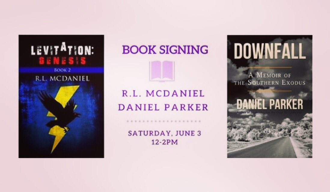 RogMcDaniel's tweet photo. Book signing today at My Favorite Books from 12-2 in Tallahassee, FL #booksigning #books #novels #youngadultnovel #yanovel #yalit @MFBTlh https://t.co/5IeDJ9ShNb