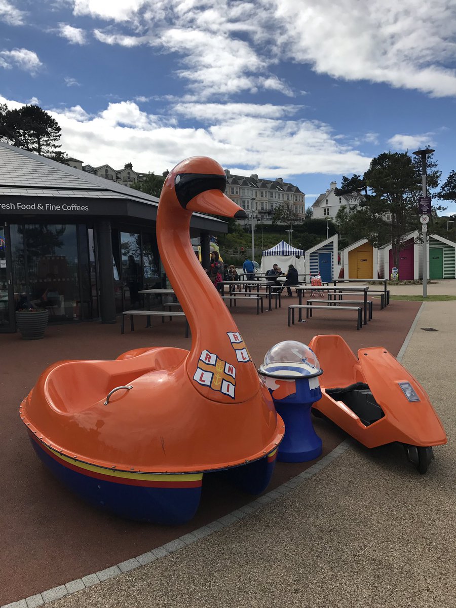 garethfmorrison's tweet photo. The @RNLI Swan @PickieFunPark has got a 1980 Sinclair C5 for company. Thank you #Pickie for your support #RespectTheWater https://t.co/YkOOBCxx7K