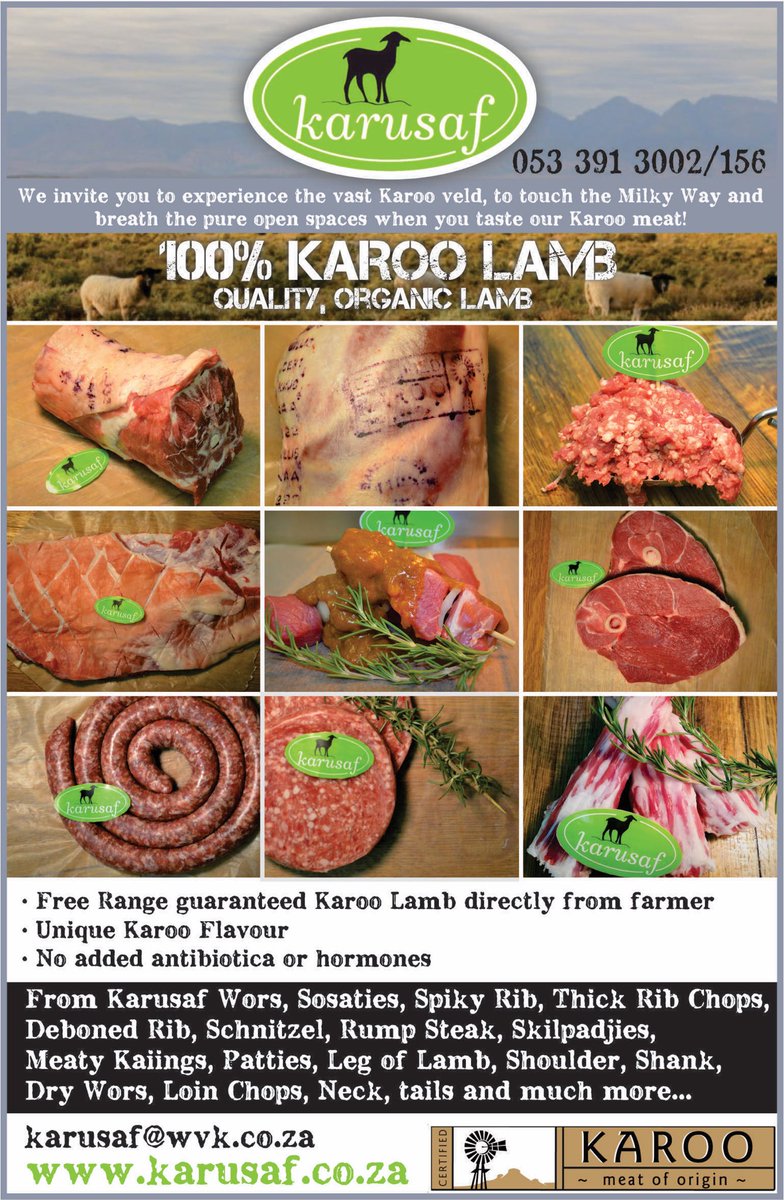 KarusafLamb's tweet photo. Karusaf Karoo Lamb https://t.co/5yqevIl3wl  #allnatural https://t.co/MpkrYnscz3