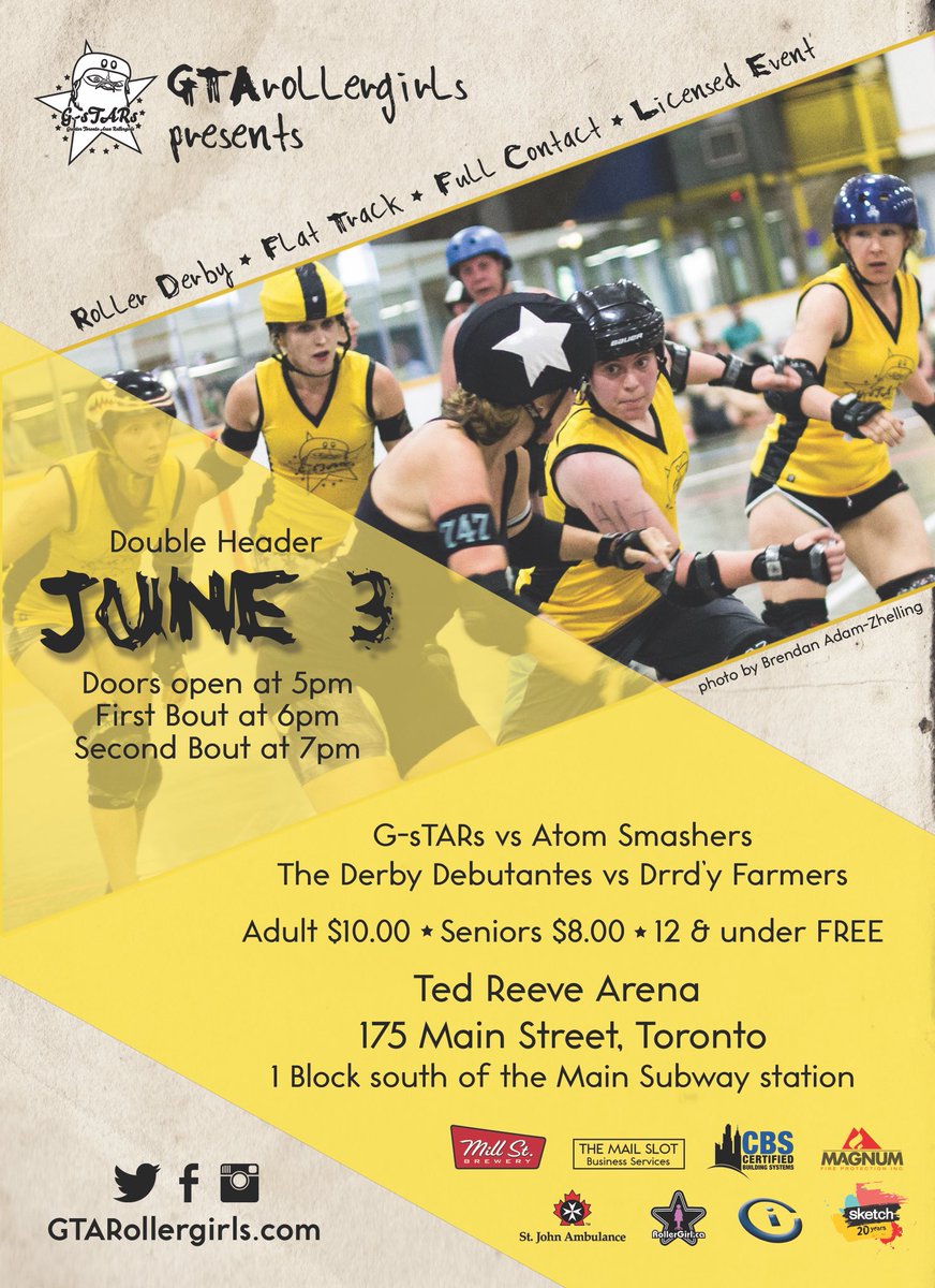 GTAR takes on <a href="/DRrollerderby/">DRRD</a> in a #derby double header tonight at #toronto Ted Reeve arena. Doors open at 5.