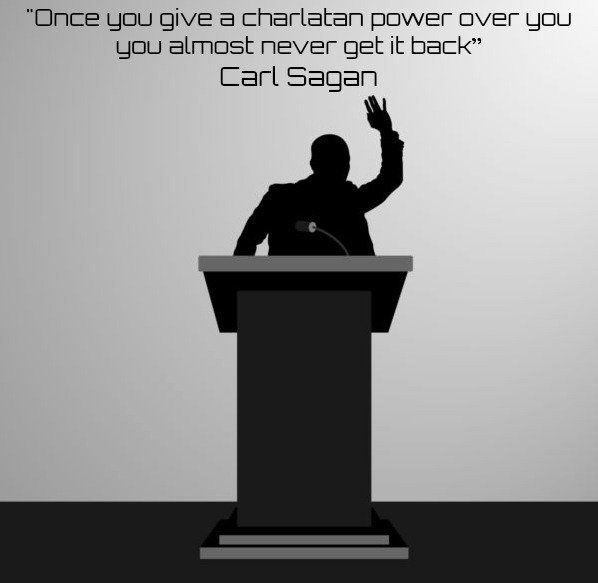 quotespicts's tweet photo. “Once you give a charlatan power over you…” Carl Sagan - More at:  https://t.co/D0yY58dMMP https://t.co/uqzcwAhIwu