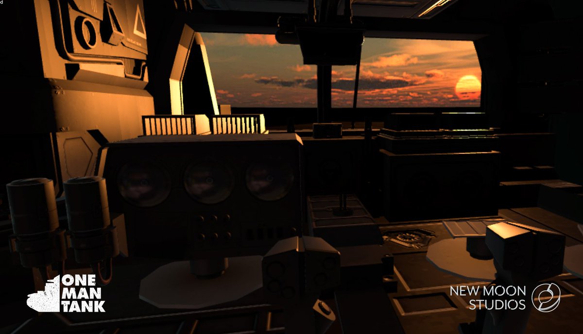 Moodily lit tank interior. Usually when you see this much orange in the game it means you're on fire. #screenshotsaturday #madewithunity