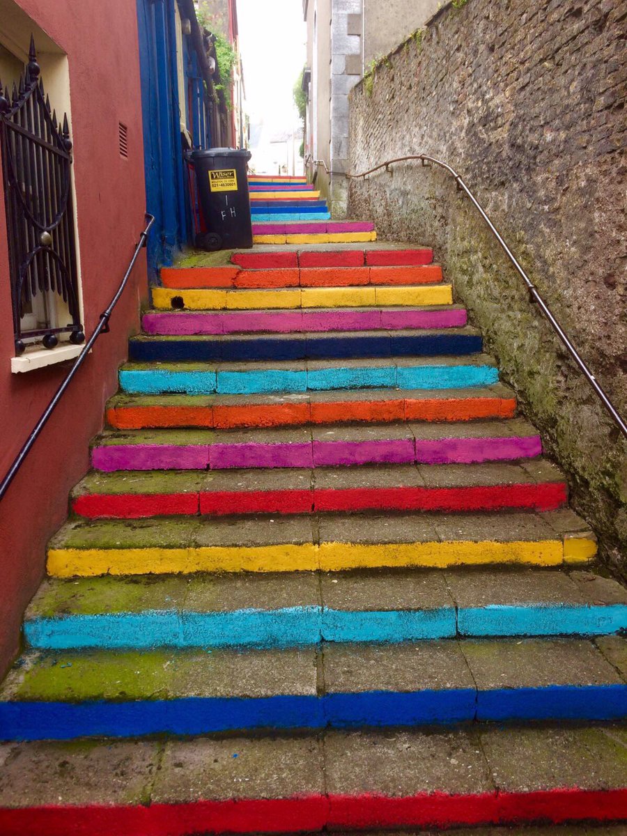 AlanHurleyArt's tweet photo. Finished steps on Pope's Quay. Hope ye like it. #corkcitycentre #streetart @MadAboutCork https://t.co/s91rJZ3fHF