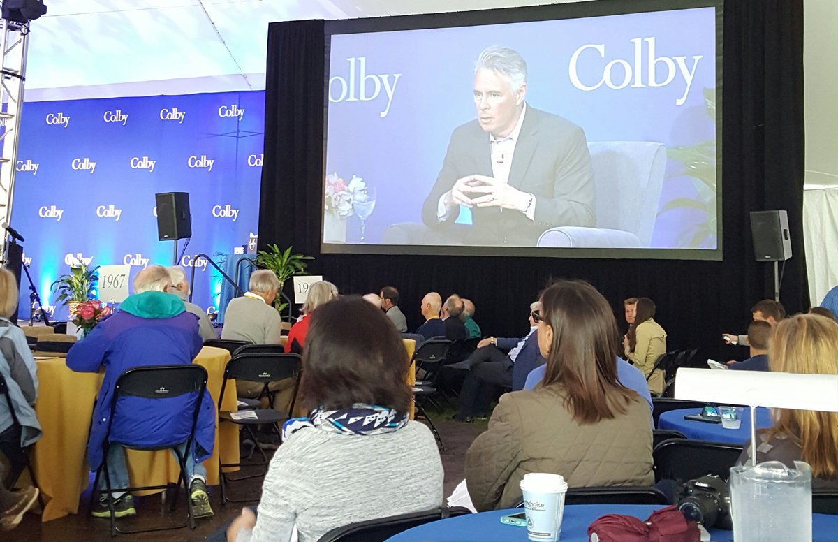 maineprmaven's tweet photo. Colby President David A. Greene is encouraging alumni to adapt some #ColbySwagger & tell the world we went to this great place. #Back2colby https://t.co/sM75G4FC2D